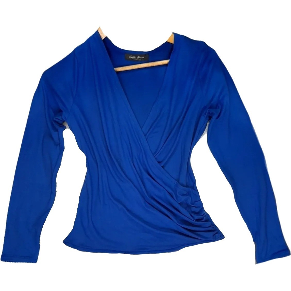 Wraparound V Neck Long Sleeve Blouse